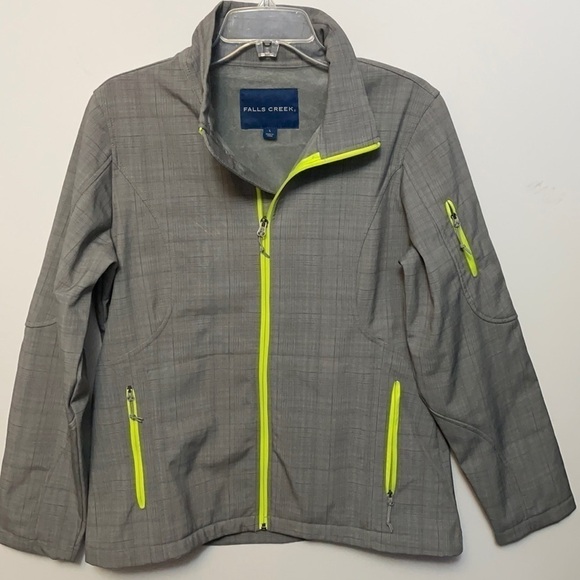 FALLS Creek Gray Plaid Lightweight Jacket Size Large - Picture 1 of 9
